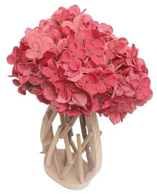 BODOBTF Fiori artificiali bouquet da sposa ortensia viola giardino matrimonio casa festa soggiorno decorazione foglia fai da te piante floreali finte (caffè chiaro)