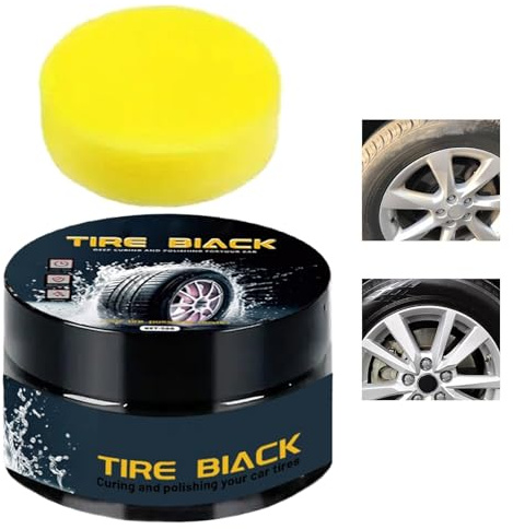 Polnische Reifenpaste - 50 g Reifenhellengel, Radoberfläche Schild | Auto -Gummi -Politur, Fahrzeug Reifenglasur, dauerhafte Auto Reifen Finish, High Gloss Automotive Rad Reserve, schwarze Glanzpaste