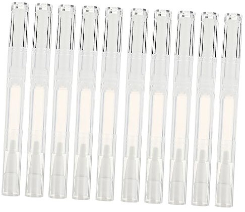 BESTYASH 10pezzi Tubetti Vuoti Trasparenti Penne Per Per Unghie Penne Trasparenti Vuote Contenitori Per Cosmetici Applicatori Lucidalabbra Tubi Per Liquidi Bianco
