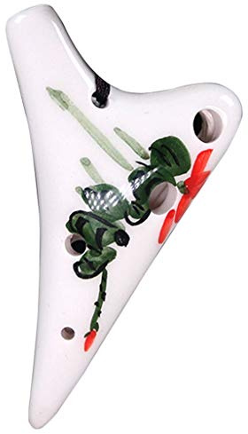 ocarina， Mini-Okarina aus Ton mit 6 Löchern und superhohem Ton, F, Geschenke for Jungen/Mädchen(White B)