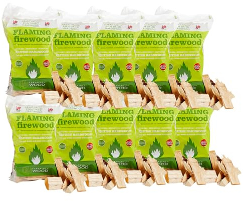 Certainly Wood Flaming Firewood Kiln Dried Hardwood Logs 10 Bags – Fire Wood for Log Burner Woodburning Stove Open Fire Pits Bbq Pizza Oven Fireplace Chimenea Barbecue Firepit Camping – Ready to Burn