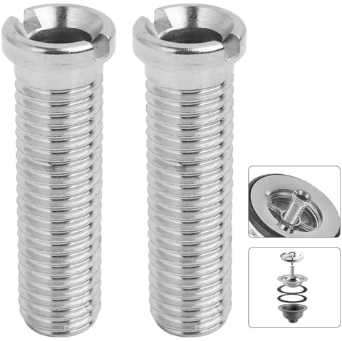 YEOVIBL Sink Strainer Screw M12 x 45mm, 2 Pcs Hollow Stainless Steel Basket Strainer Screws for Drain Fitting, Kitchen Sink Plug Basket, Drain Strainer Replacement Bolt (Silver)