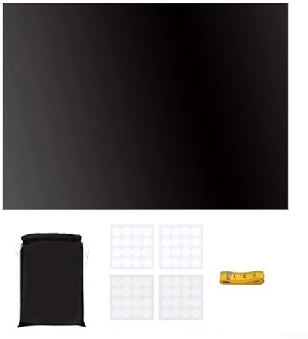 Tragbares Verdunkelungsrollo ohne Bohren, zum Aufkleben, zuschneidbar, für Reisen, UV-Blockierung, wiederverwendbarer Oxford-Stoff, Tragetasche (Verdunkelung 145 cm x 100 cm)