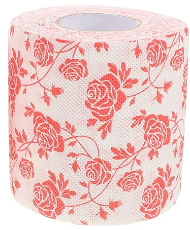 PENIKOKO Carta Igienica in Polpa di Legno Morbida e Assorbente Decorativa Rossa Motivo Floreale Unico Elegante e Romantico per Bagno e Uso Domestico