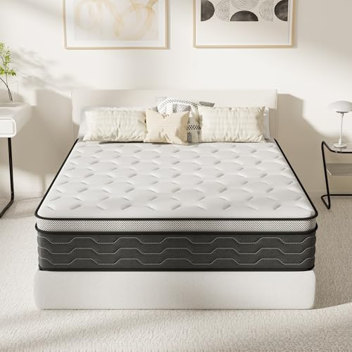 DEWINNER Colchones 150 x 190| Altura 27 cm | Colchones Viscoelástico con Muelles Ensacados| 7 Zonas | Firmeza Media | Transpirable y Ergonómico| Elección Ideal para Dormitorios y Apartamentos