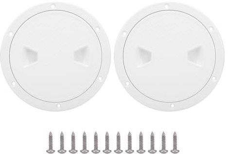 Tbest Escotilla de Acceso para Cubierta de Barco, Redonda, Desmontable, Impermeable, Antideslizante, de ABS, para Yates, Caravanas, Camiones y Aplicaciones Marinas Al Aire Libre. (White)