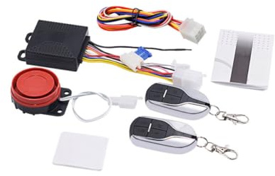 Sistema de Alarma para Motocicleta 12 V Negro, 1 Set | Plástico y Metal, Arranque Remoto, Consumo Ultrabajo, para Scooter y Moto