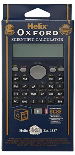 Helix Oxford Scientific Calculator for Key Stage 3 and 4 Maths - 240 Functions - Protective Cover - Plastic Free Packaging
