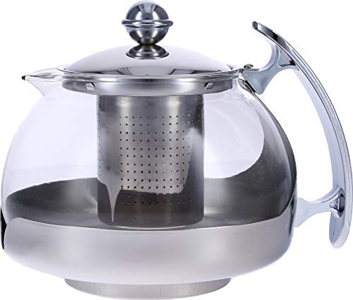 Haushalt International Teekanne aus Glas mit Teefilter aus Edelstahl für 1,2 Liter