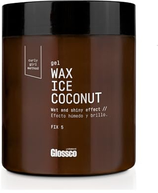 GLOSSCO PROFESSIONAL - Gel Fijador Pelo Gel Wax Ice Coconut, 500 ml, Fijación Nivel 5, Fijador de Peinado de Larga Duración, Efecto Húmedo y Brillo, Fijación Rápida, Fácil de Eliminar, Aroma a Coco