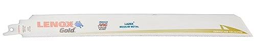 Lenox Tools 2110212118GR gebogenes Säbelsägeblatt Gold Power, 304 mm, 18 TPI, für Bearbeitung von mittlerem Metall (5 Stück)