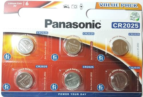 Panasonic pile bouton au lithium cR2025 p lot de 6