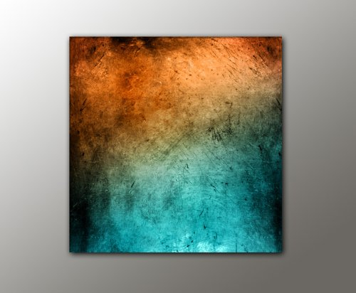 Paul Sinus 95x95 cm - türkis orange abstraktes Bild knallige Farben RIESEN-FORMAT Bilder auf Leinwand