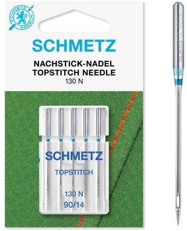 Symaskinsnålar Schmetz - Topstitch, storlek: 90/14, 3 paket för priset av 2! Inkluderar stor Schmetz nålträdare