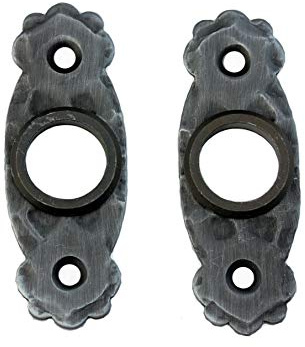 UHRIG 2 Stück oval Schmiedeeisen Rosette für Türklinken, Rosetten für Türgriff an z.B. Haustüren, Zimmertüren, Tore usw.