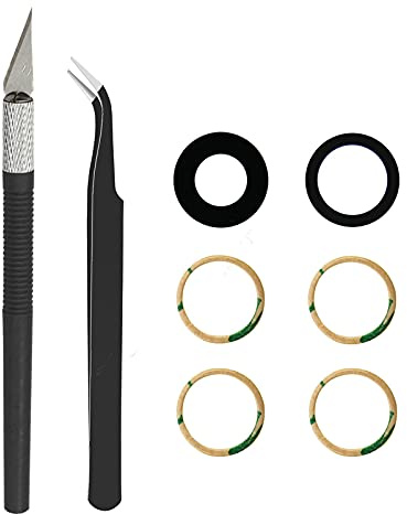 Cemobile Lente di ricambio in vetro per fotocamera posteriore compatibile con iPhone 11 da 6,1 pollici con adesivo, pinzette antistatiche, kit di strumenti di riparazione di coltelli di precisione