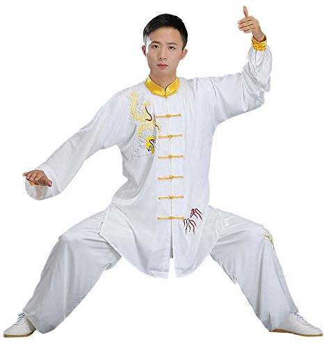 JTKDL Traje De Tai Chi Mujer Estilo Chino Competencia Hombres Chal Traje De Dos Piezas/Traje De Artes Marciales De Tres Piezas Hombres,B-XL