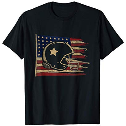 Vintage American Football Helm amerikanische Flagge T-Shirt