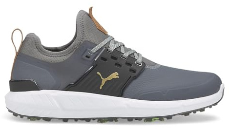 Puma Ignite Articulate, Zapatos de Golf Hombre, Quiet Shade Team Gold Negro, 42.5 EU