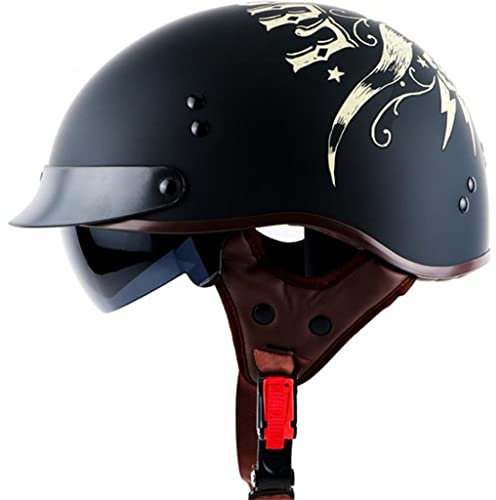 qloijnv Casco da Motociclista Mezzo Casco Jet Casco Scodella per Adulto Unisex Quattro Stagioni, ECE Certificazione Casco Traspirante per Scooter Bici Cruiser Chopper