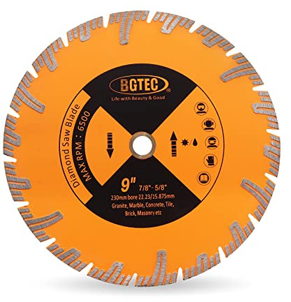 Diamant Trennscheiben für Granit 230 mm – BGTEC Diamantscheibe Diamanttrennscheibe Laube 22mm-16mm zum Schneiden und Schleifen von Keramikfliesen Porzellan Beton Marmor
