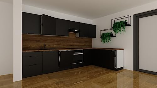 Genérico Muebles de Cocina en L Completa Color Negro 330 y 170 cms ref-31