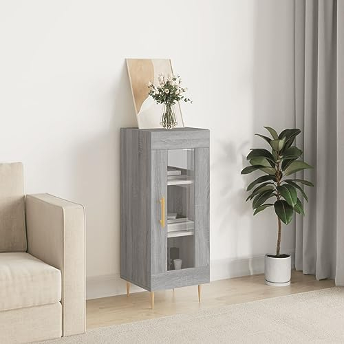 BaraSh Sideboard Grau Sonoma 34,5x34x90 cm Wohnzimmer Sideboards Schlafzimmer Holzwerkstoff