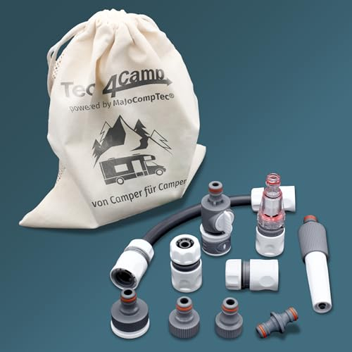 MaJoCompTec® CONNECT-30 Wohnmobil Wasser Tank Set | Caravan Einfüllstutzen Tankdeckel Zubehör (Anschluss-Set mit Filter, ohne Wassertankadapter)