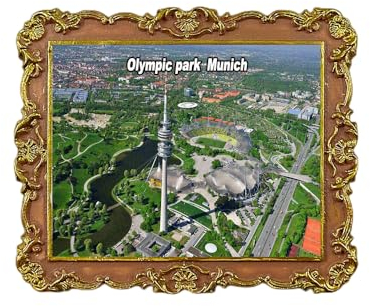 Olympiapark München Deutschland Kühlschrankmagnet 3D Reise Souvenir Kühlschrank Dekoration Magnetaufkleber Basteln Kollektion