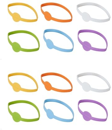 LUNCHS 12 Stk Glasmarkierer Tassen Identifikationsring aus Silikon Glas Markierung Trinkgläser Geeignet for Weihnachten Glasmarker