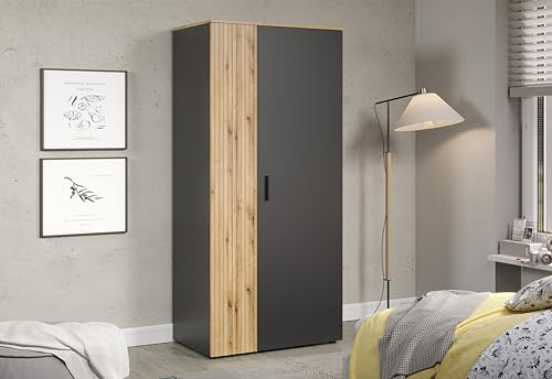 Garderobenschrank Esteban Anthrazit · B 90 x H 195 cm