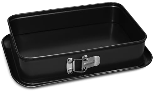 Formegolose™, Stampo apribile rettangolare 28x19 cm, Fondo salvagoccia, Acciaio con rivestimento antiaderente, Nero