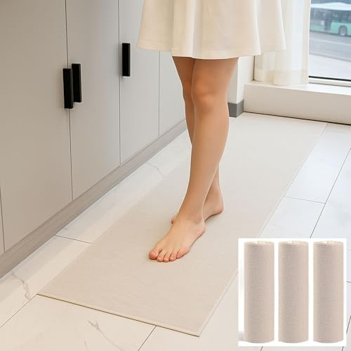 WUZILIN (beige, 40×200 cm, 3er-Pack) Küchenfußmatte,