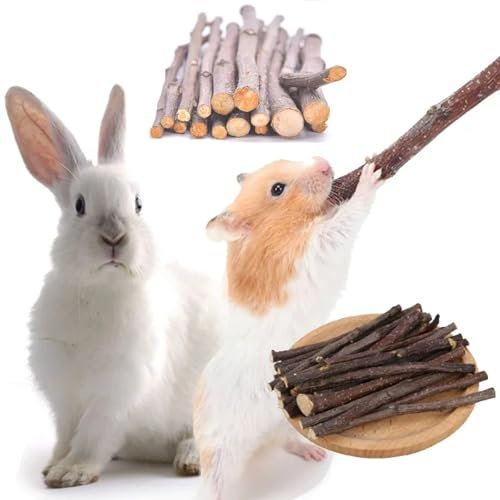 Kaninchen Spielzeug Kauspielzeug,Hamster Spielzeug,Meerschweinchen Spielzeugs aus Holz Apfelhölzer für Kaninchen, Hamster, Meerschweinchen, Chinchilla Leckerli