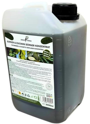 GreenPanda Gurken & Zucchini Dünger - 3L Stickstoffdünger flüssig | Phosphor Kalium - Bio Gurkendünger flüssig - Gemüsedünger für Gurken Wachstumskraft & gesunde Fruchtentwicklung