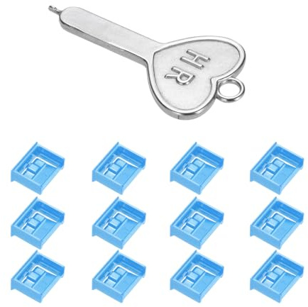QUARKZMAN 12 Porta Bloccante Blocco USB Porta/Polvere PC Bloccante con Chiave Codificata Blu