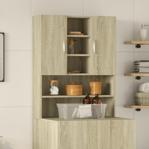 Homgoday Waschmaschinenschrank Sonoma-Eiche, 70,5 x 24 x 90 cm, Innenausstattung für Wohnzimmer, Büro, Schlafzimmer