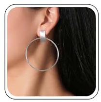 Cybche Boho Gran Circulo Pendientes Circulo Hueco Pendientes Colgantes Barra De Plata Stud Pendientes Vintage Circulo Pendientes De Aro Ronda Geométrica Cuelgan Pendientes Joyería Para Las Mujeres