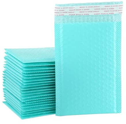 50 gepolsterte Briefumschläge, Schaumstoff-Umschläge, selbstklebend, mit Luftpolster-Versandtasche, Versand, Geschenkpakete, Luftpolster-Versandtaschen, Blau, 50 Stück, 20 x 25 cm
