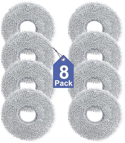 8 Stück Wischtücher für Dreame L10s/L10/L20/X40/L40/X50/L50 Pro Ultra, Mova E30/E40/P50/V50 Ultra, für Xiaomi X20 Pro/Max/5, für ECOVACS T30/T50 Omni Saugroboter Wiederverwendbar Waschbar Ersatztuch