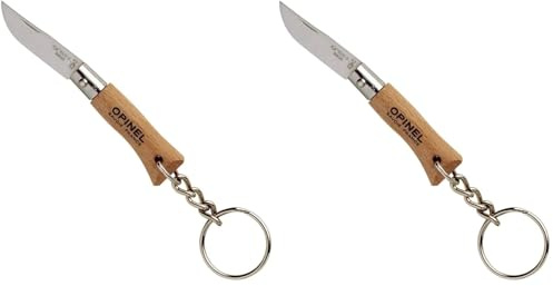 OPINEL Mini-Messer, Größe 2, rostfrei, mit Anhänger (Lot de 2)