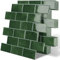 Tiwoos 10 Azulejos Adhesivos Ladrillo 3d Autoadhesivos Metro Paneles pared Baldosas Adhesivas Cocina y Baño,Verde(30.5 x 30.5cm)