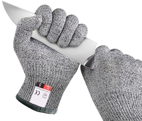 Vroxdrez Guante de Tallado para Niños Cuchillo para Talla con Protección Nivel 5 Anticorte con Certificación EN388, Seguridad para Tallado en Madera y Manualidades Infantiles (XS18CM)