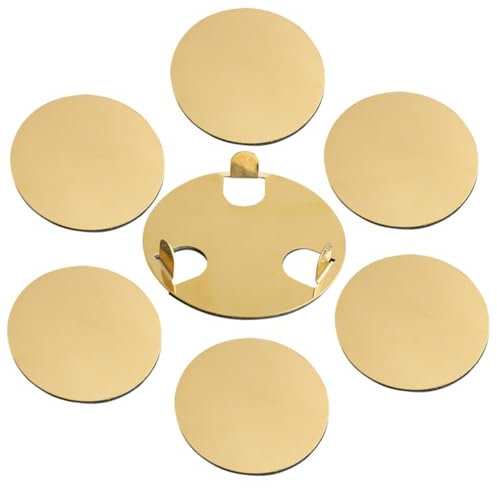 Hemobllo 6pièces Dessous De Acier Inoxydable pour Boissons sous-Verres pour Table Bureau Décoration Isoler Protéger Doré