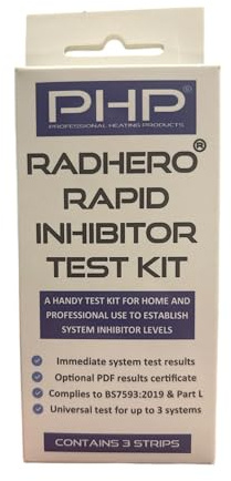 PHP Radhero Rapid Inhibitor 3 Test Kit Strips for Central Heating & Underfloor + PDF Certificate