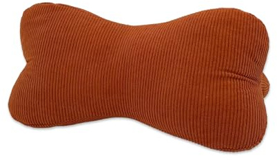 Leseknochen, Lesekissen, Nackenrolle Nackenkissen aus Cord,Stützkissen, Reisekissen mit Struktur,Formkissen,Buchauflage, Flexible Stütze für Bücher, E-Books oder Tablets-18x35cm (Terra Cord)