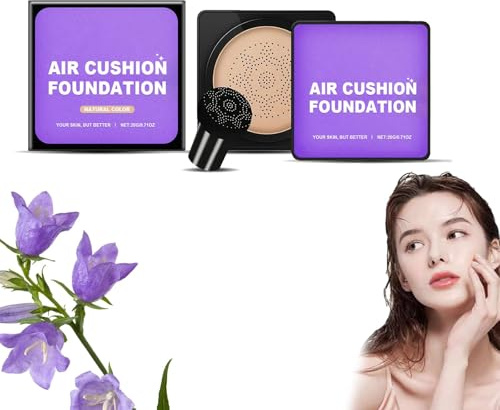 Air Cushion CC Cream Cream Flawless Radiant Skin Instantly, Korean BB Cream,Waterproof Oil Control Moisturizing Concealer, Air Cushion CC Cream Mushroom Head Foundation (Natural, 1PC)