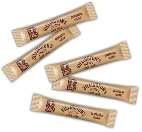 300 Individually Wrapped Billingtons Brown Sugar Sachets – Unrefined Raw Cane Sugar Packets – Natural Brown Sugar Sticks for Tea, Coffee & Catering – Espresso Yourself