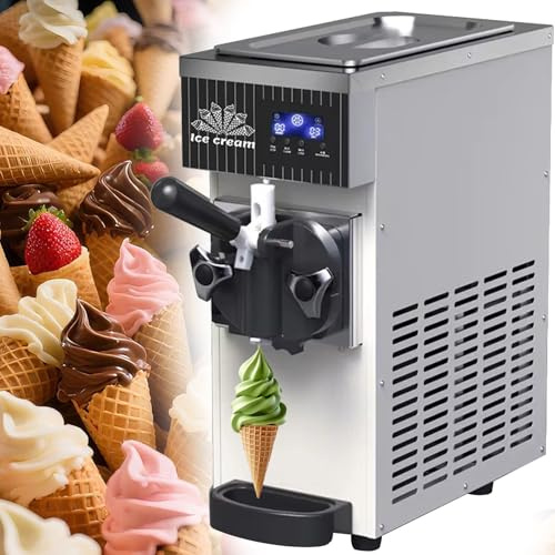 RETRIN Ice Cream Maker for Home,Soft Serve 4-5 Kg/H,Auto Clean,Lcd Panel Soft Serve Maker Single Flavor Soft Serve Ice Cream Machine,For Restaurants & Dessert Shops Milkywhite