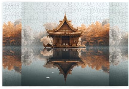 Jigsaw Puzzles1000 Piece Yyhwhjde Small Pavilion On The Lake Prints Quality Wooden Puzzle for Adults and Kids, Fun Puzzles, Stress Relieving Puzzles